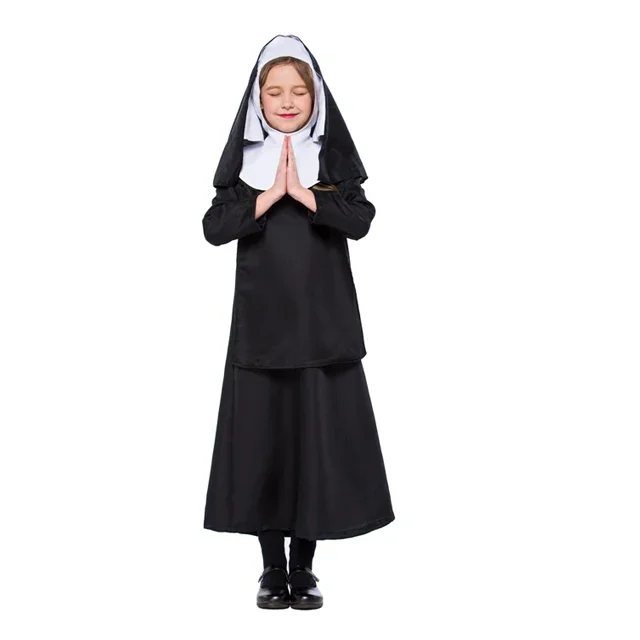 

Halloween Children Cosplay Nun Costume For Girls
