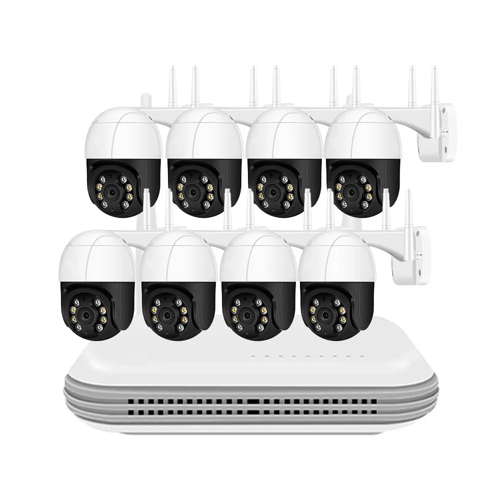 

8CH 4mp 5MP Wireless Wi-fi PTZ Camera NVR Kit Two Way Audio Security Systems Surveillance PTZ Cctv Camera Kit