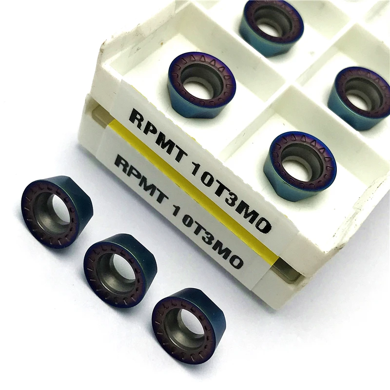 RPMT08T2 RPMW1003 RPMT10T3 RPMT1204 revêtement Nano bleu Inserts en carbure de haute qualité outil de tournage de fraisage outils de coupe de tour CNC