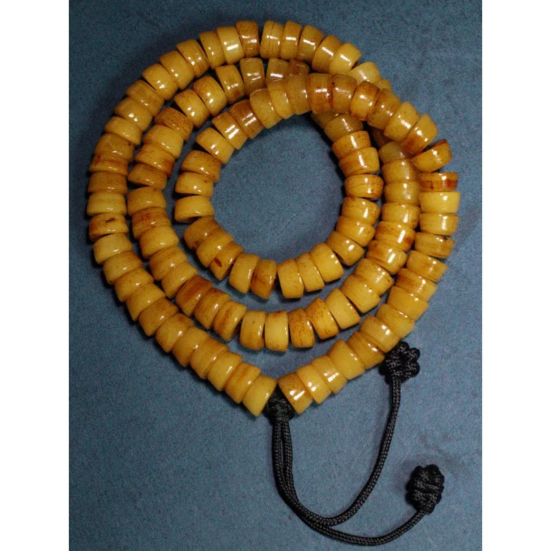 -style old yak with 108 authentic Mani beads, collectible cultural item, Tibetan cow bone bracelet