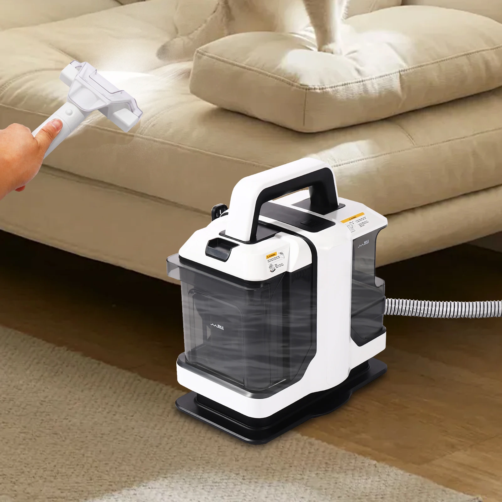 Machine de nettoyage à main 450W 11KPA, 2 brosses, prise ue pour maison, hôtel, canapé, tapis, voiture, efficace, facile à nettoyer, magasin Durable