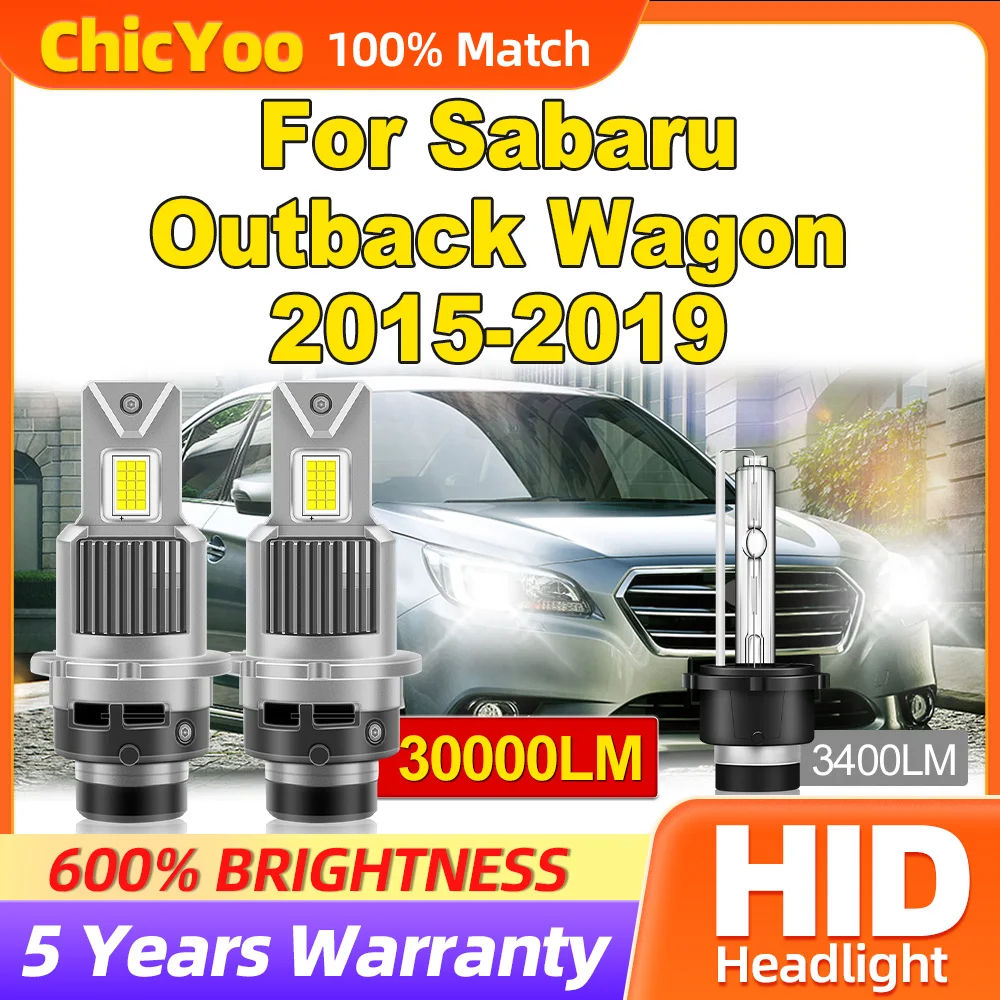 

300W HID Xenon Headlight Bulbs 30000LM Turbo Auto Lamps 12V 6000K White For Sabaru Outback Wagon 2015 2016 2017 2018 2019