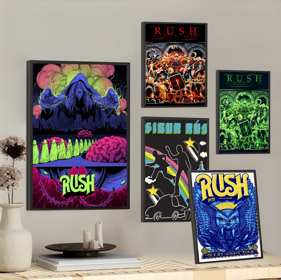 

Rock Band-Rush Fashion Poster Wall Art Painting Study Nordic Home Decor