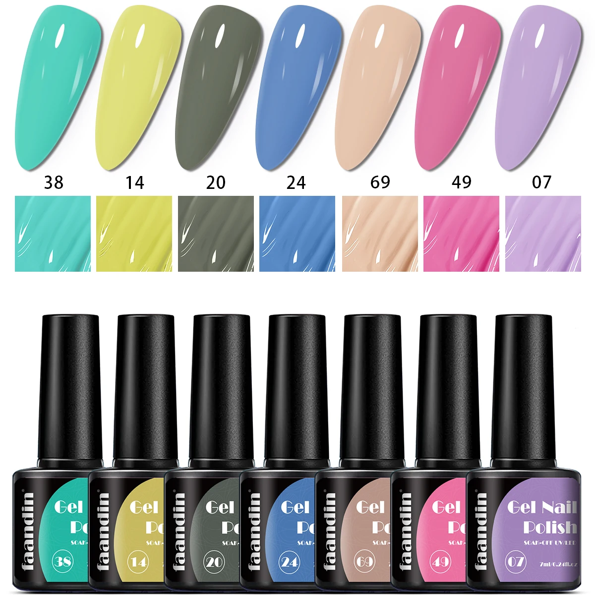 7Pcs/Set Faandin 0.24oz*7 Bottles Gift Box Set, Solid Color Pearlescent Gel Nail Polish Set, Rich Colors, Selected Purple Series, Red Series, Nude Series, Dazzling Nail Polish Set, High-Quality Nail Polish, Long-Lasting and Wear-Resistant, Not Easy to Fade, Easy to Remove, Suitable for Mothers, Suitable for Girlfriends, Perfect Gift, Wholesale Nail Polish for Nail Salons