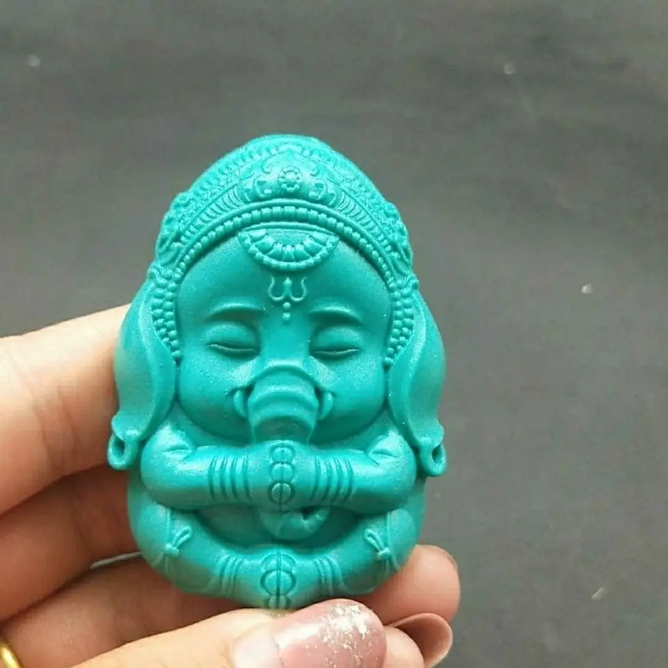 Natural optimized turquoise Mengmeng Elephant God pendant pendantSize 5.5 * 4.1 * 1.8cm