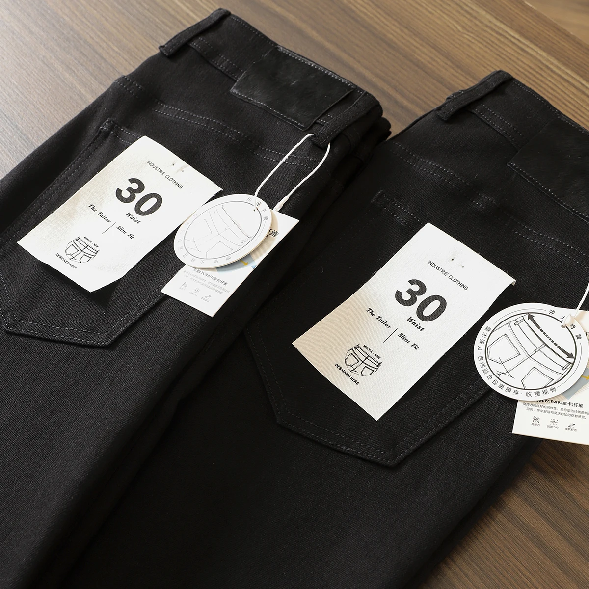 

Limited Edition Bla Calf Straight Leg Men's Jeans Faionable Spring New Cotton Denim mid Waist Zipper Casual Stand Fit