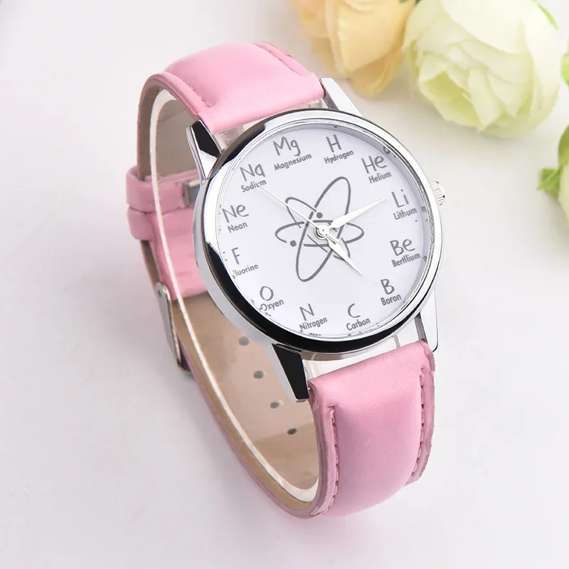 Creative Digital Chemical Element Women Men Wrist Watch Casual Leather Band Quartz Watches Students Wristwatches Reloj Mujer