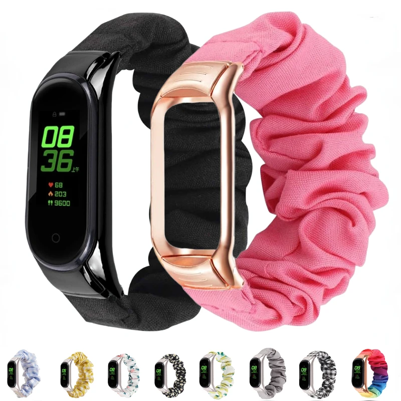 Colors Elastic Strap for Xiaomi Mi Band 6 5 4 Woman Replacement Bracelet Mi Band 4 Correa Wristband Breathable for Miband 5 Belt