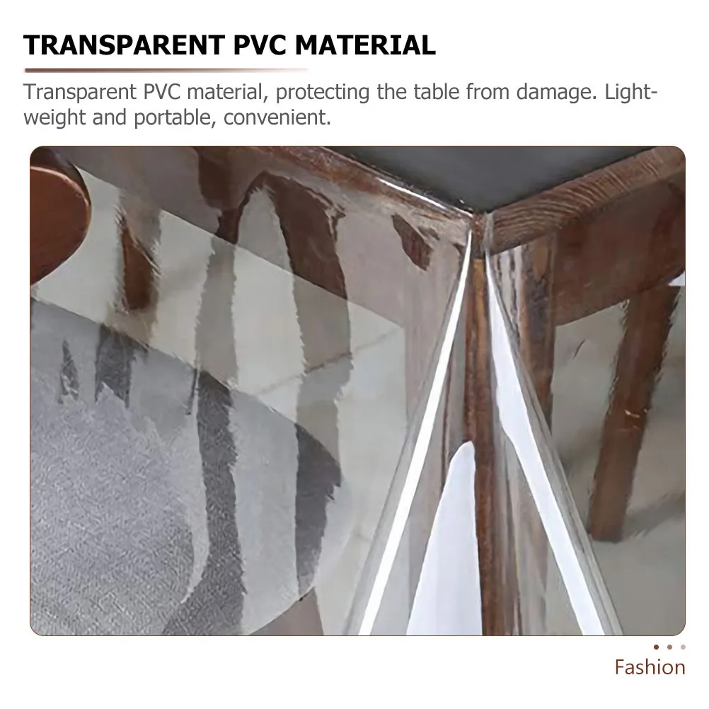 

Waterproof Round Tablecloth Transparent Oil-Proof Pvc Table Cover For Dining Kitchen Hotel Use Decorative Tablecloths
