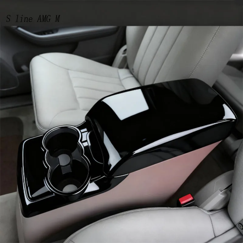 For Mercedes Benz W251 R Class 2006-2017 RHD Car Rear Water cup Armrest box Panel Cover Sticker Trim decoration Auto Accessories