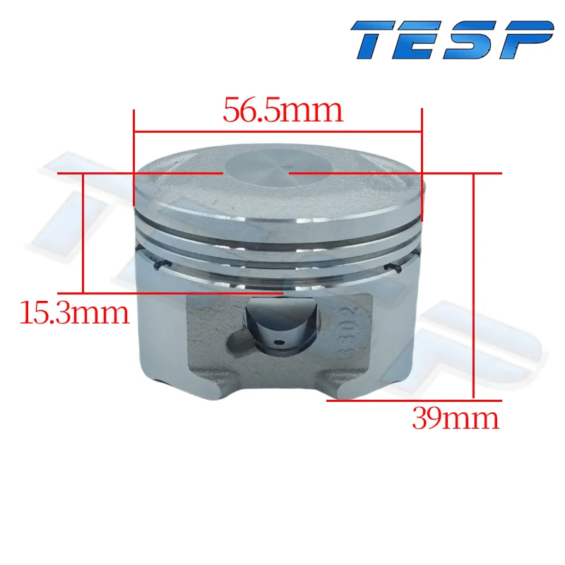 دراجة نارية مجموعة كبّاس 56.5 مللي متر تتحمل 14 مللي متر دبوس ل Haojue سوزوكي HJ125-8 HJ125 EN125 125cc محرك المكبس الجمعية مع حلقات