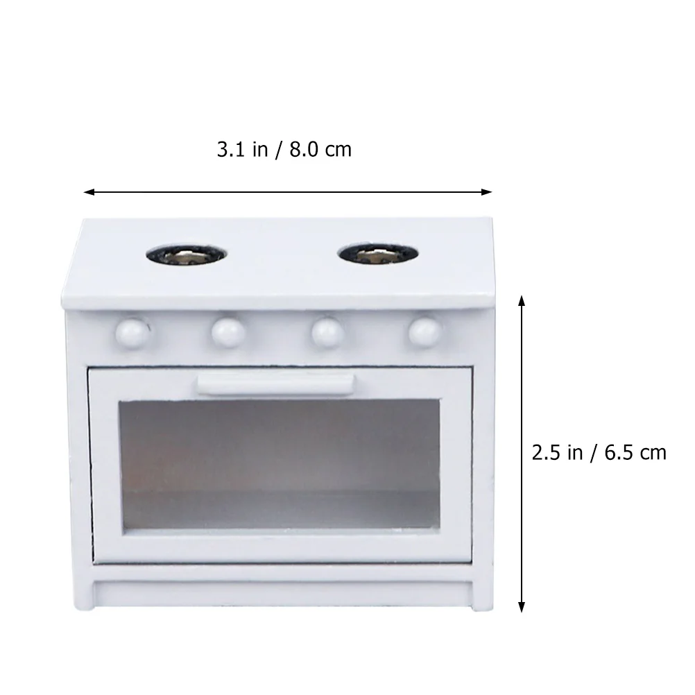 

Mini Gas Cooktop Stove Modern Design Safe Quality Wood Miniature Dollhouse Kids Cooking Toy Educational Entertainment
