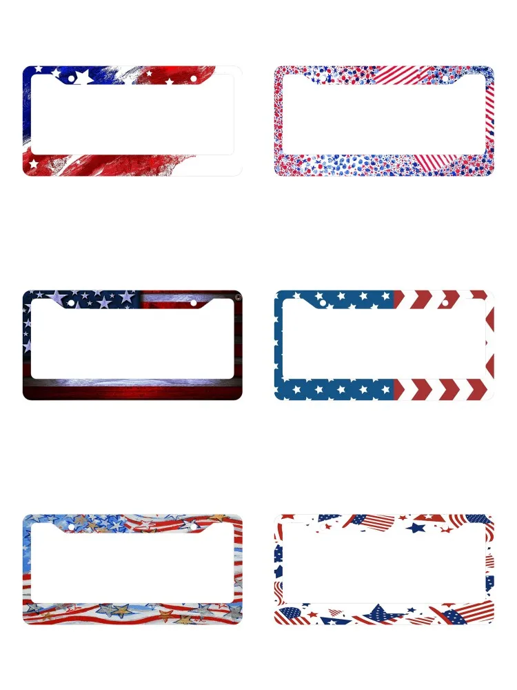 one slice  Beautiful Flag Celebration Series American Specification Alloy License Plate Customizable License Plate Frame