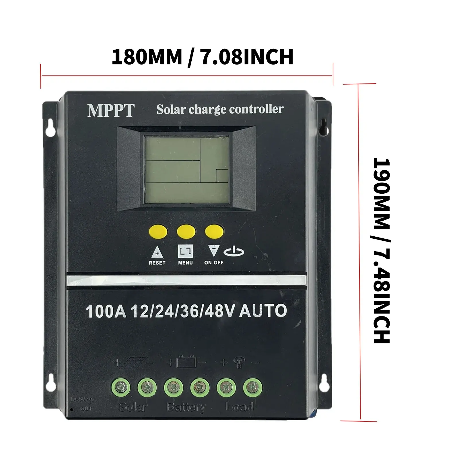 POWLSOJX MPPT Lead Acid Lithium Batteries 36V/48V Solar Charge Controller Regulator 100A/80A LCD Dual USB Quick Charger