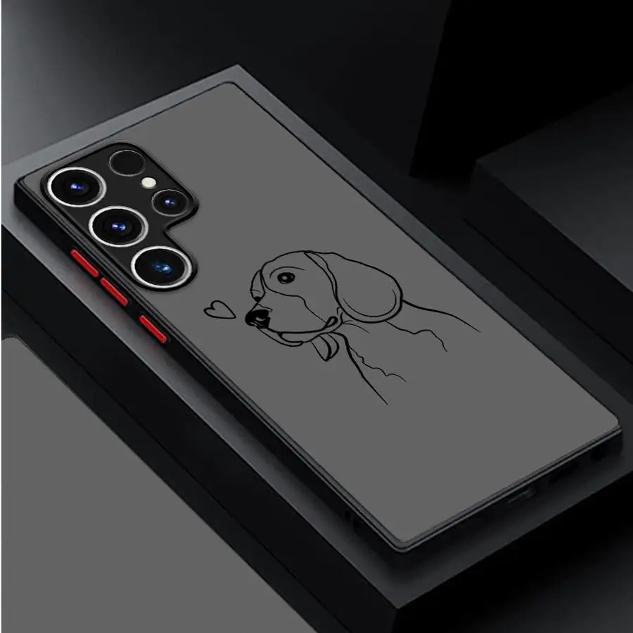 

Cartoon Cute Cat And Dog Back Phone Cover Case for Samsung Galaxy S9 S25 Edge S10 S21 S23 Ultra S24 FE S20 S22 Plus