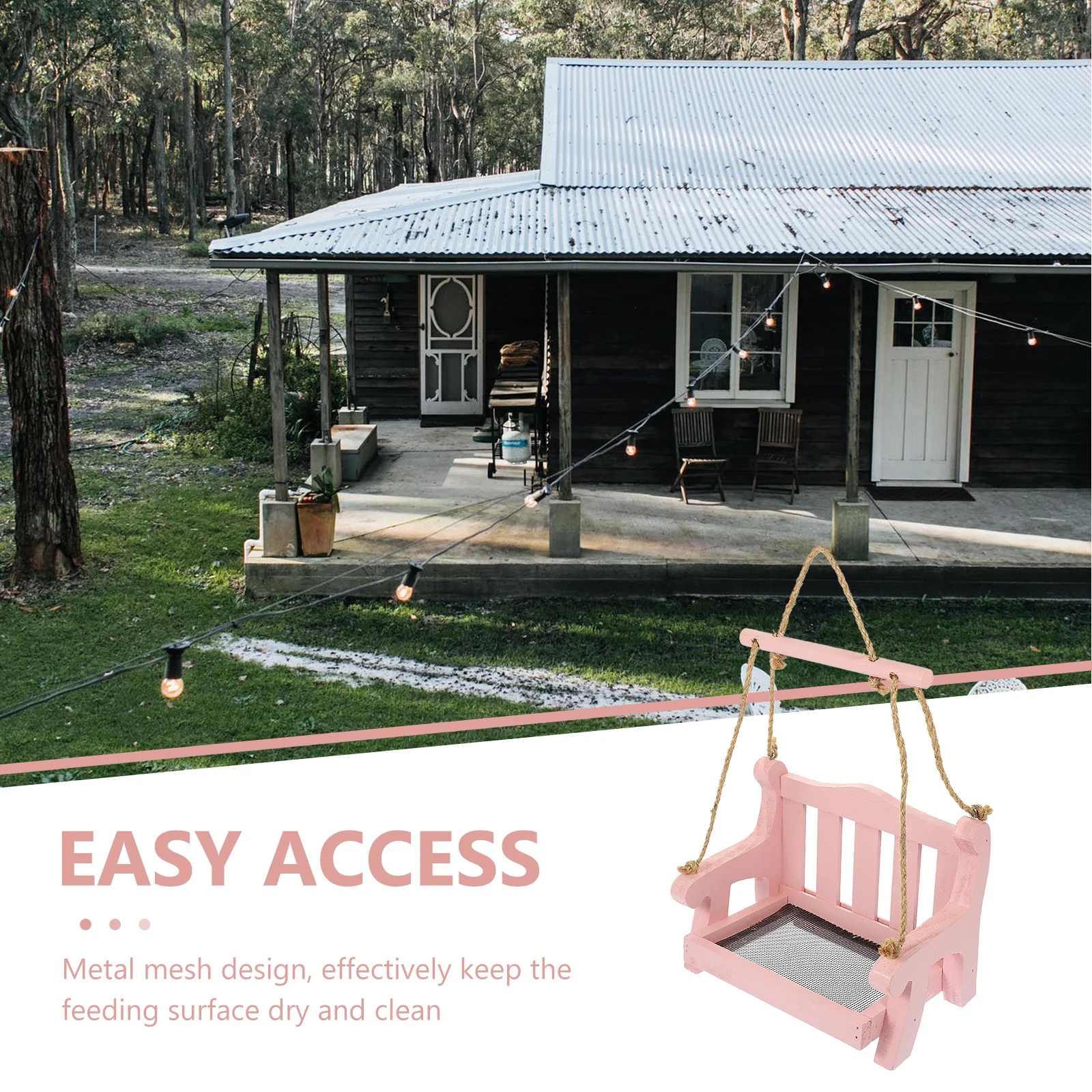 

Chair Shaped Hanging Bird Feeder Outdoor Garden Balcony Multi-Functional Durable Easy Clean Creative Design Attracts More Birds