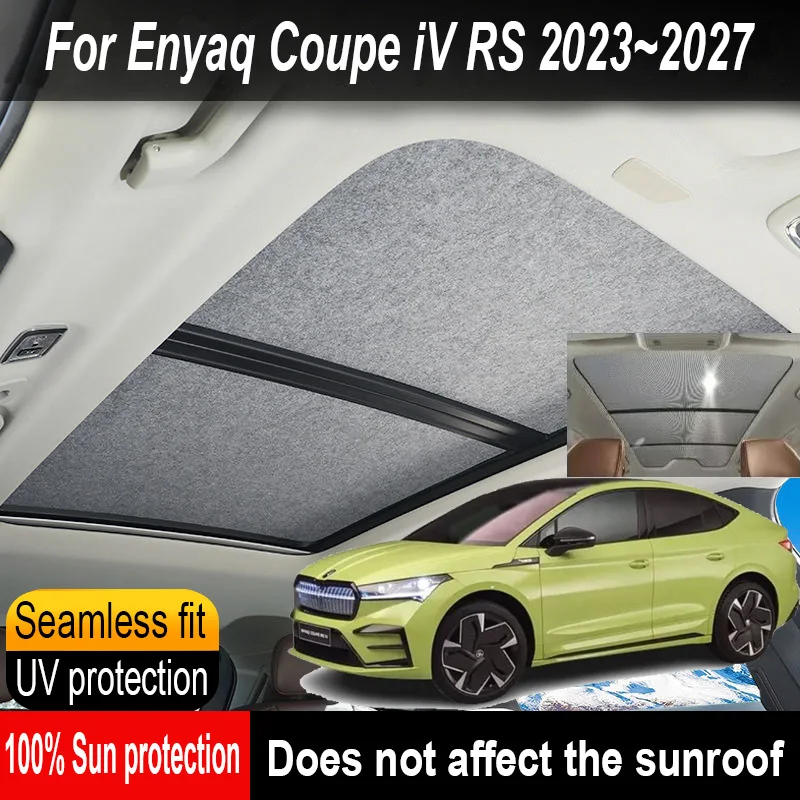 

Car Sunroof Insulation Roof Visor For Enyaq Coupe iV RS 2023~2027 2026 25 Anti-UV Electrostatic Adsorption Sky Curtain Sunshade