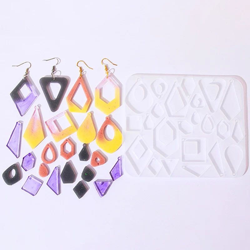 Molde de silicona para Pendientes colgantes, resina epoxi, estilo mixto, fabricación de joyas, moldes de fundición, dijes DIY, artesanía creativa DIY