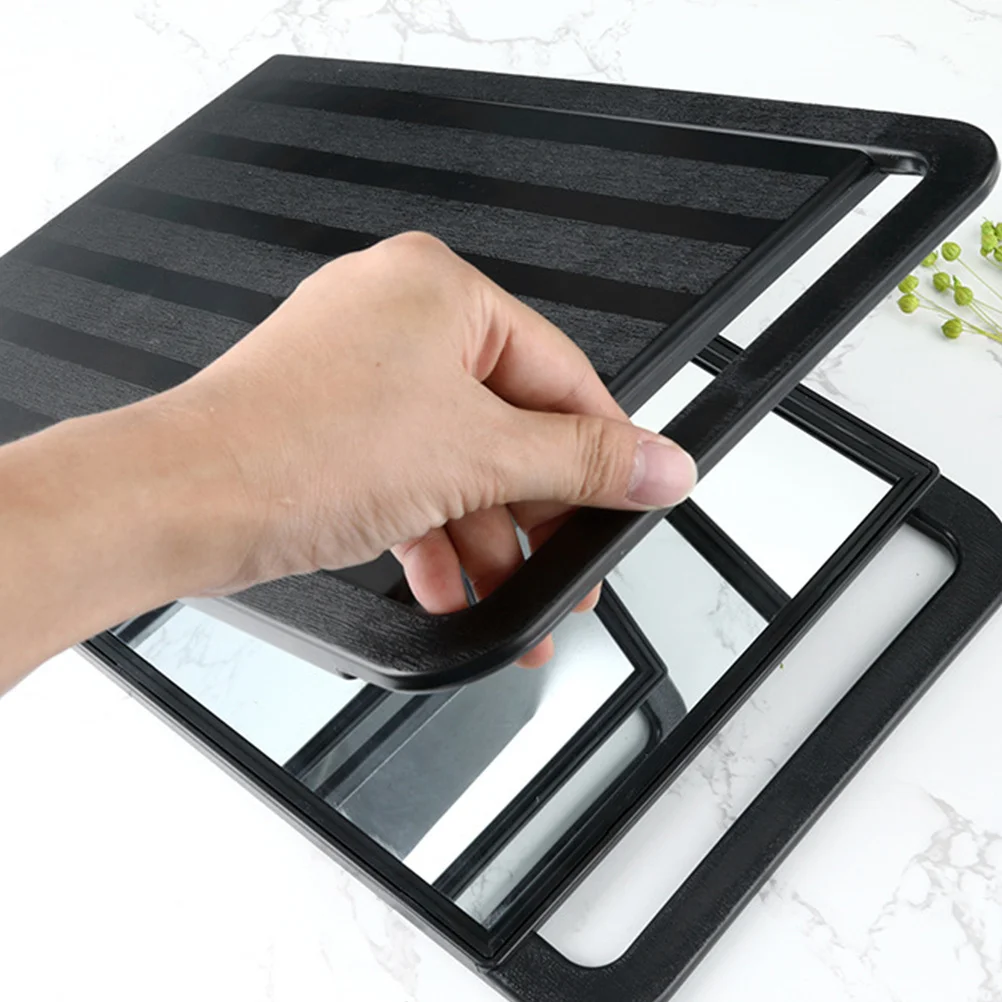 

Stylish Rectangular Double-Sided Mirror High-Quality Reflective Glass Foldable Makeup Mirror for Personal and Professional Use