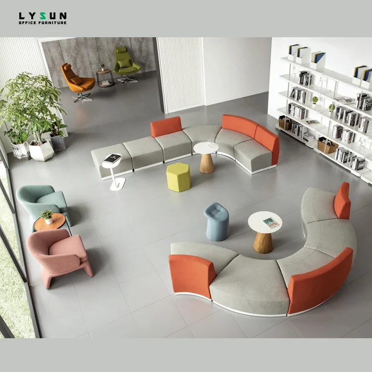 Free Combination Hotel School Hospital Public Waiting Area Furniture Modern Fabric Modular Reception Lounge Office Sofa Set
