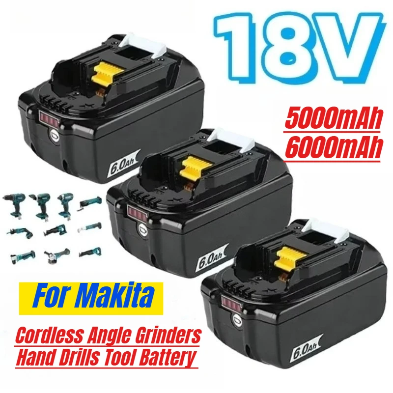 

18V 6.0Ah for Makita BL1830 BL1850 BL1860 Cordless Angle Grinders Hand Drills Tool Battery