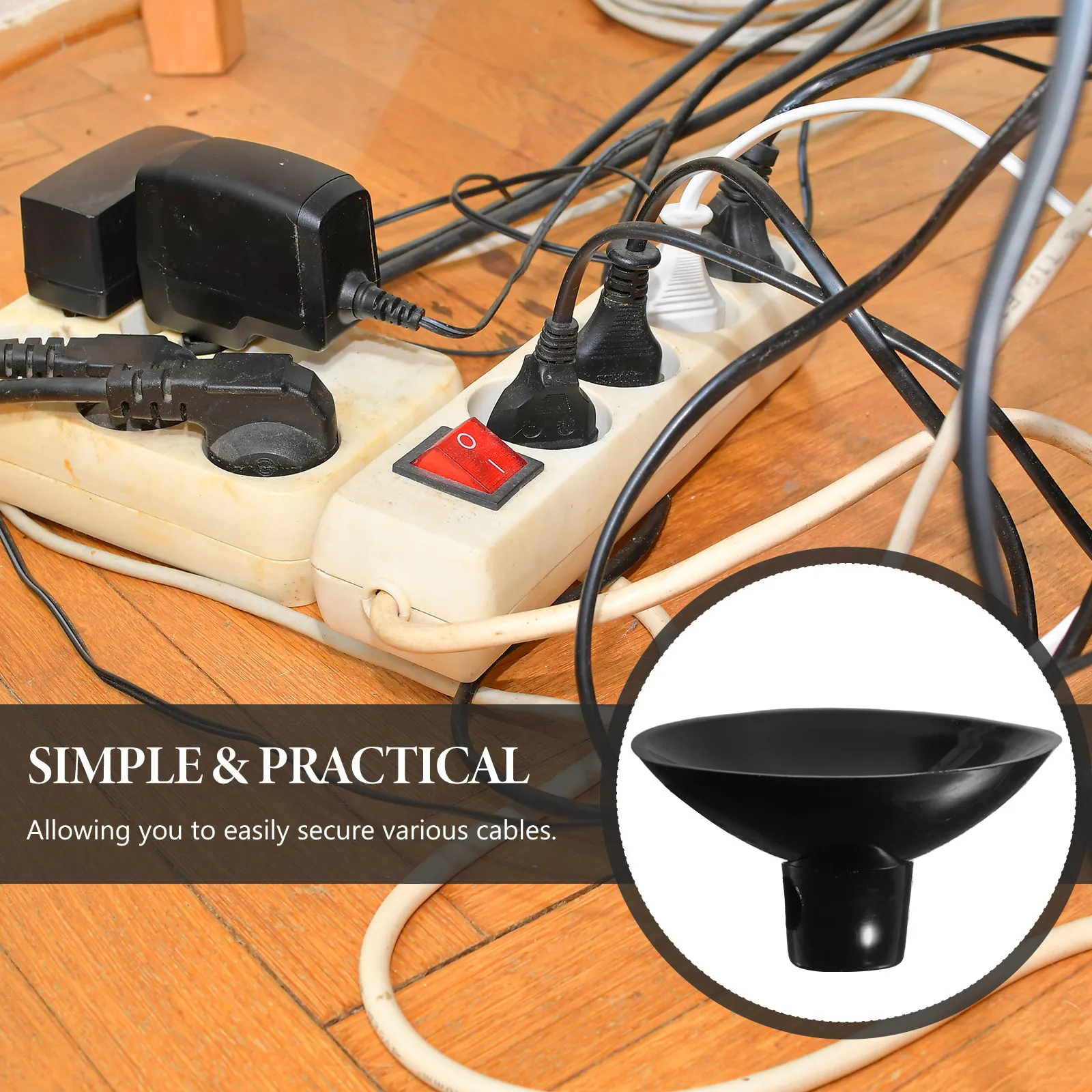 20Pcs Open Clamp Suction Cup Cord Holder for Smooth Walls Glass Tile Metal Easy Install Reusable Cable Organizer Wall Desk