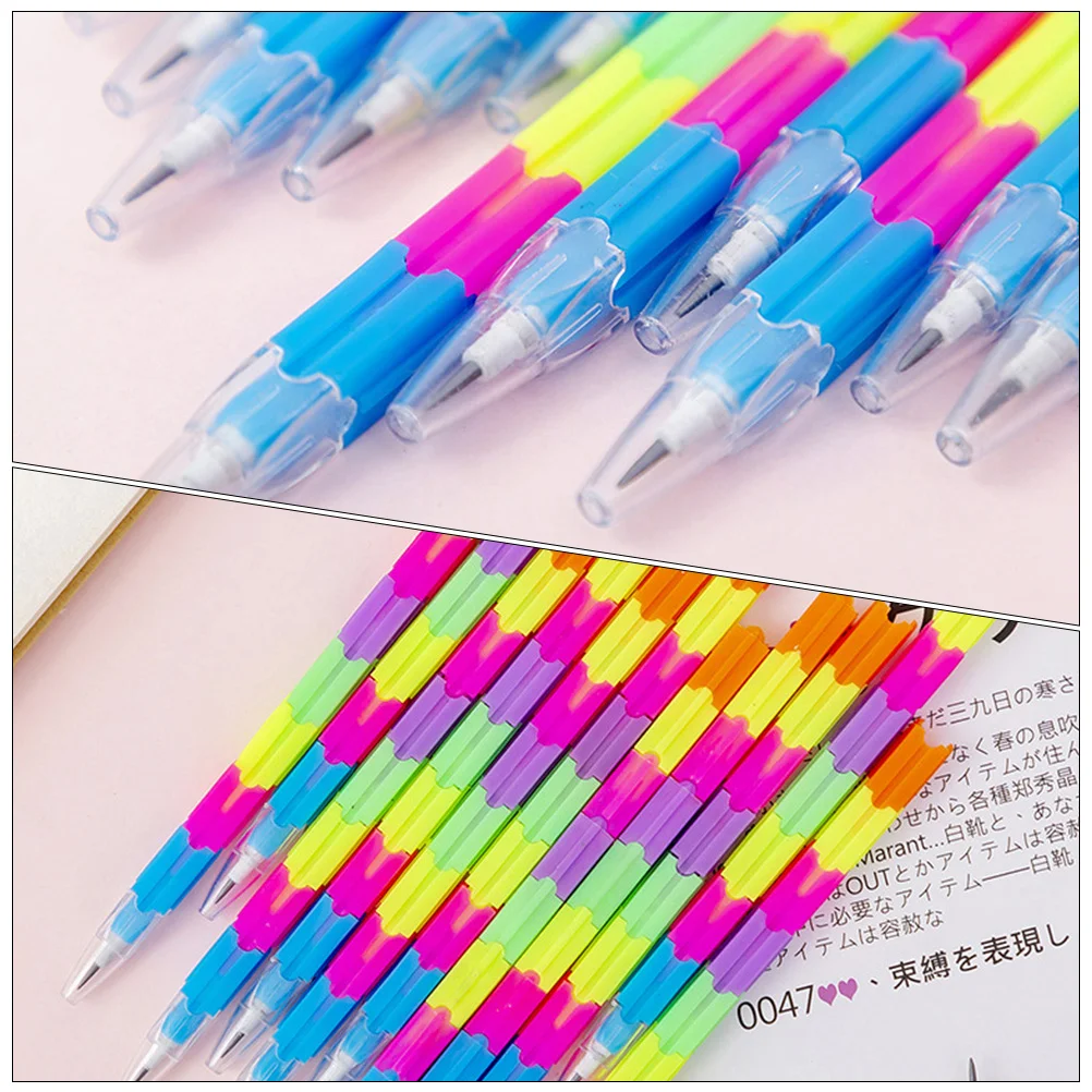 20 Pcs Colored Pencils Bright Novelty Stacking Cartoon Stackable Stitching Colorful Convenient Child Writing Flexible