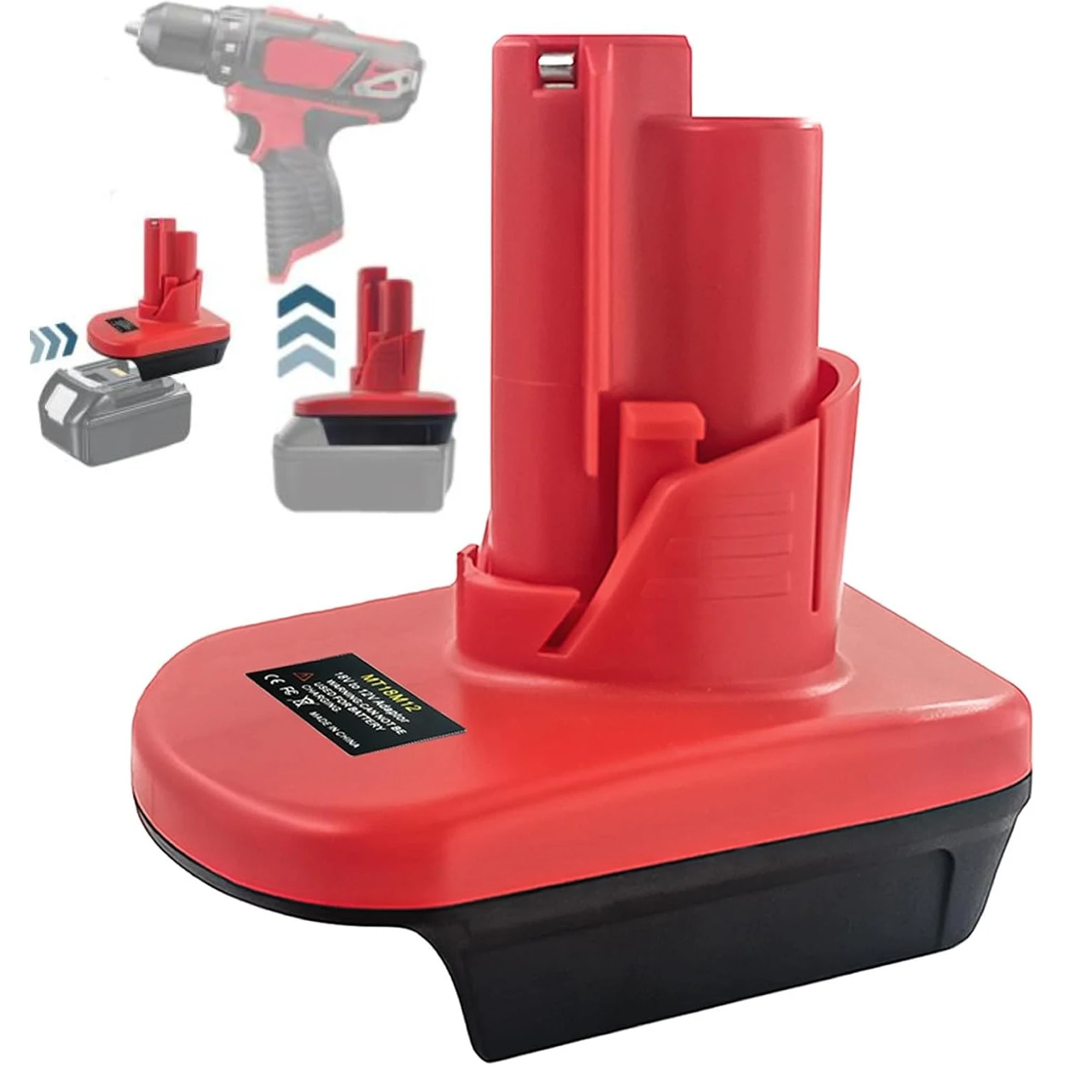 Battery Adapter For Makita 18V BL1850 BL1860 Battery work for Milwaukee M-12 12V tools Converter( Only Adapter)