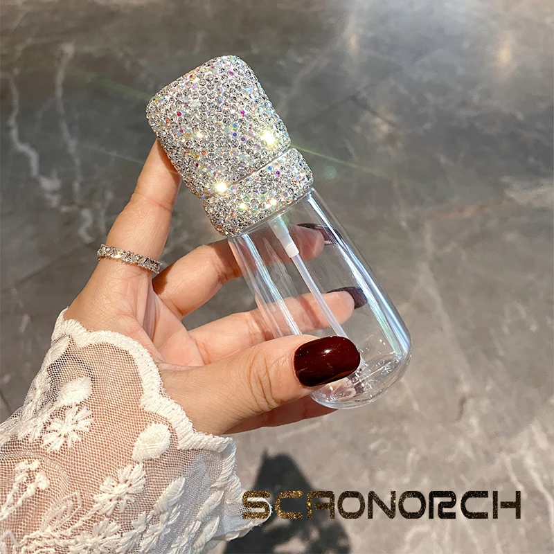 SCAONORCH Shiny Spray Bottle Plastic Perfume Bottle Liquid Container Travel Portable Refillable Sprayer Empty Bottle Jar