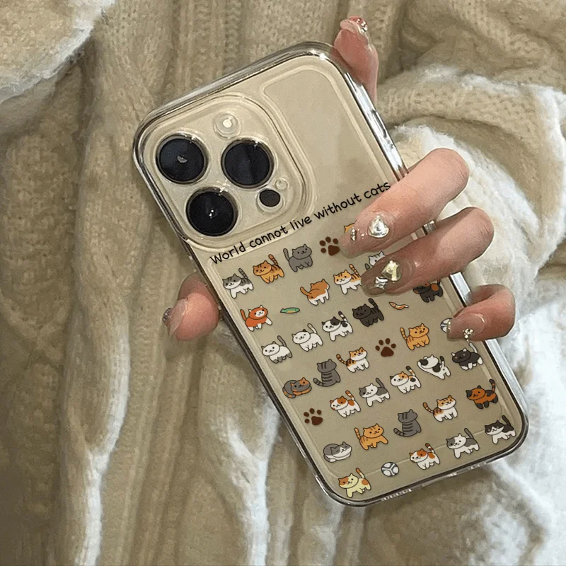 SEIRASSIM cute cat soft phone case for iphone 16 pro max 15 plus 14 13 11 silicone cover for iphone 12 pro xr xs x 7 8 p se3 se2