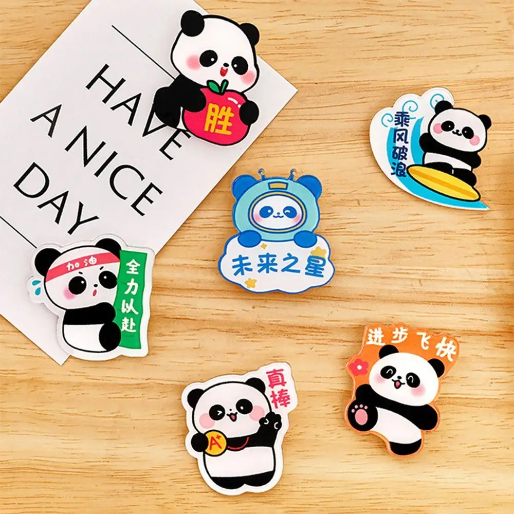 Chinese Style Cartoon Panda Brooch Cute Fashion Children's Acrylic Badge Personality Creative Inspirational Word Badge Student