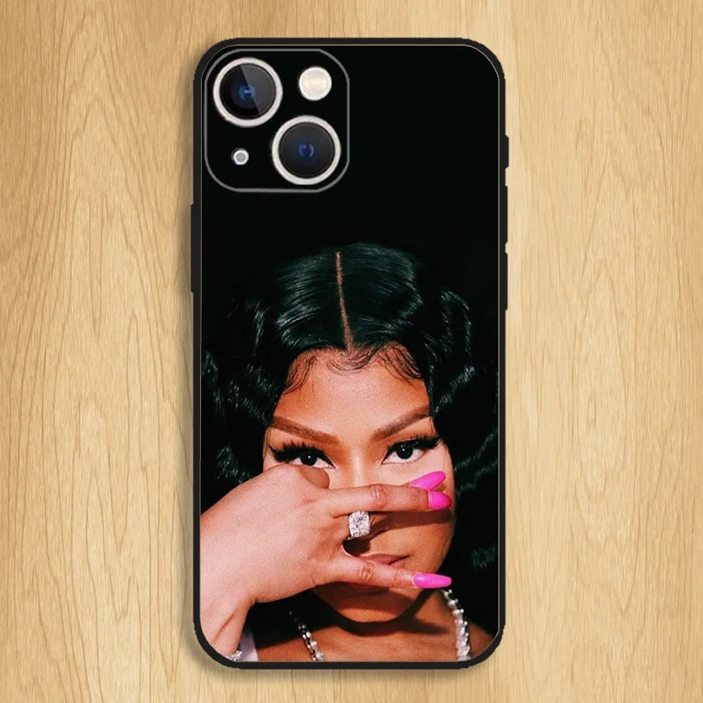 Nicki Minaj Rapper Singer Capa de telefone para iPhone15,14,13,12,11,Pro,Max,Plus,Mini,X,XS,XR,8,7,6,S,Plus,SE Capa preta macia