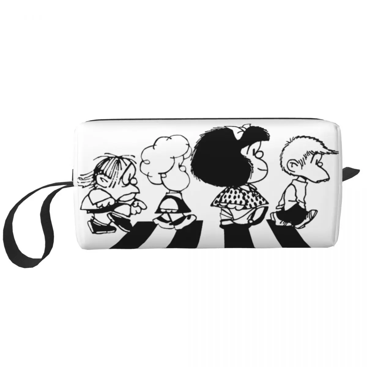 Mafalda And Her Friends Makeup Bags Quino Men Cosmetic Bag Stylish Waterproof Pouch for Purse Storage