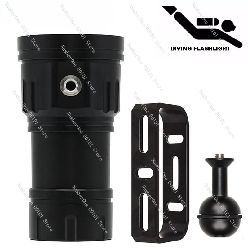 Super Bright Underwater Diving Photography Video Flashlight 25000 Lumen Built-in Battery Waterproof Scuba Diver Torch Light