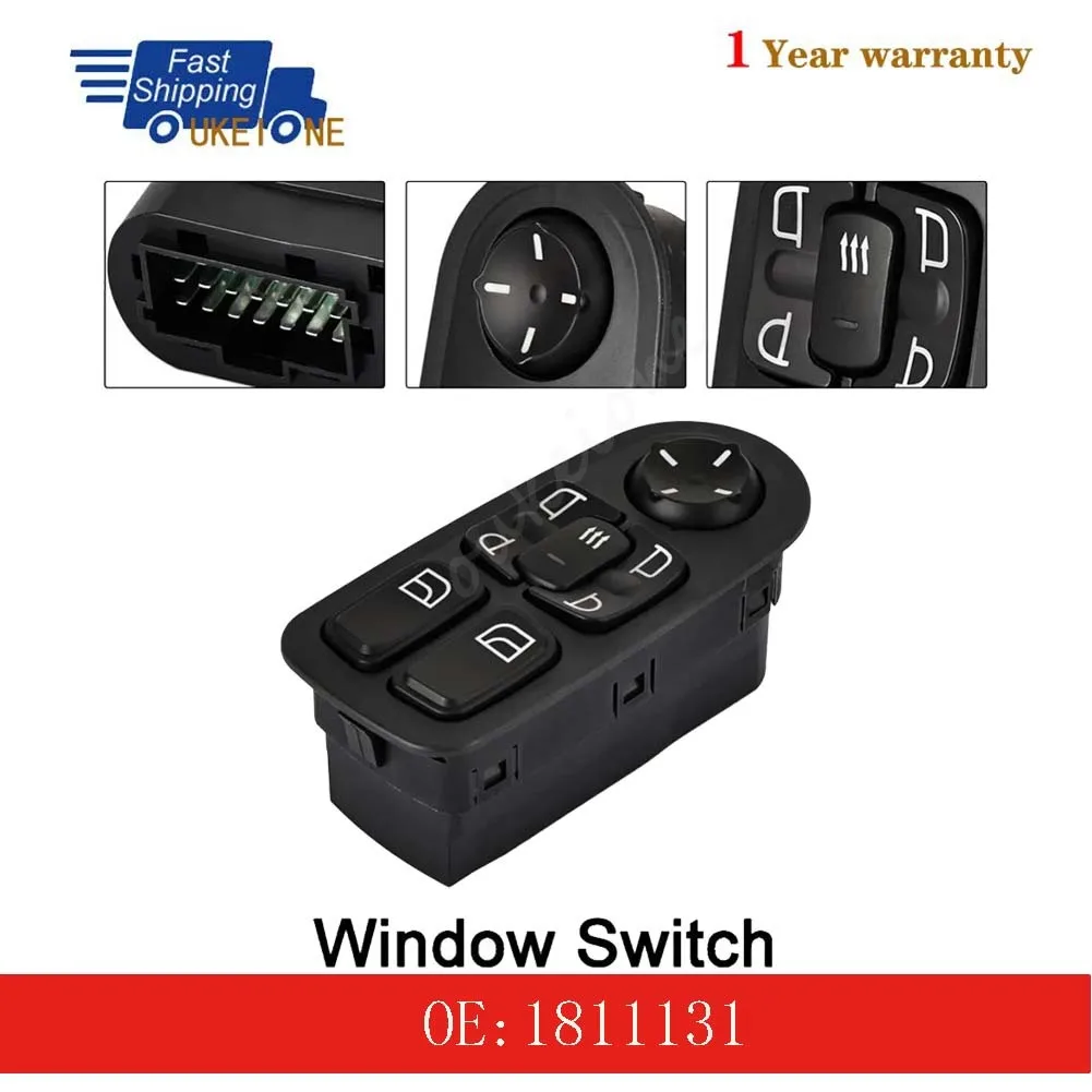 

1811131 1736600 1669884 For 2005-2013 DAF CF XF Series Front Left Electric Power Lifter Window Switch Button Car Accessories
