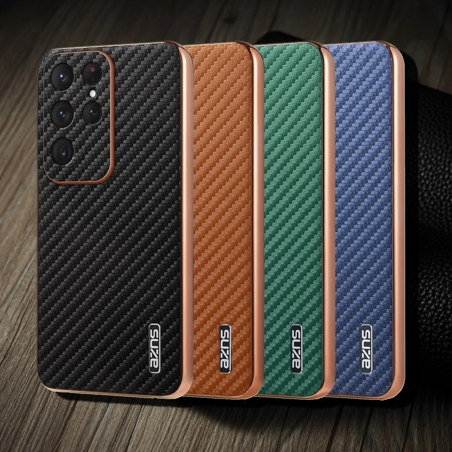 Kohlefaser-Muster Lederhülle für Samsung Galaxy S26 S25 Edge S24 Ultra S23 S21 FE S22 Plus A17 A37 A57 A56 A36 Handyhülle