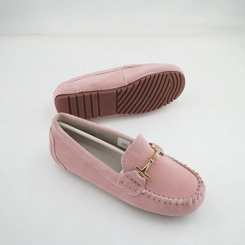 

Shoes Women 100% Genuine Leather Women Flat Shoes Casual Loafers Slip On Flats Slip-On Lady Driving Shoes