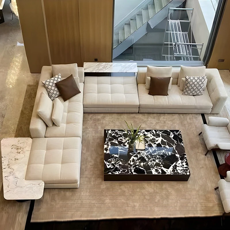 Italian minimalist high-end cotton and linen combination Blaze sofa brand fabric