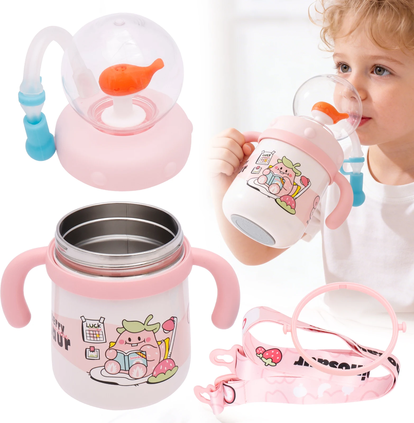 

220 мл/710 мл чашка для питья, чашки для разделения китов, детская бутылка для прямой питьевой воды, изолированные бутылки для воды из нержавеющей стали