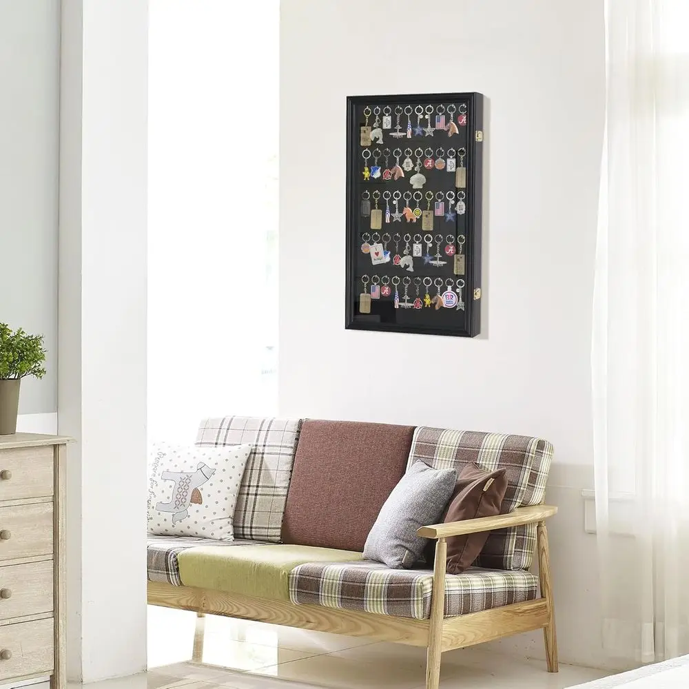 Mahagoni-Schlüsselanhänger und Angelköder-Vitrine für die Küche zu Hause, ideal für Taschenuhren und Sammlungen