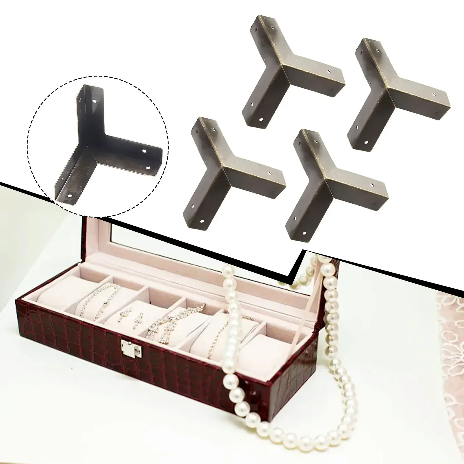 Caja protectora para esquinas, embellecedor de esquina, diseño Retro de moda antigua, protección de mesa, aleación de Zinc con clavos