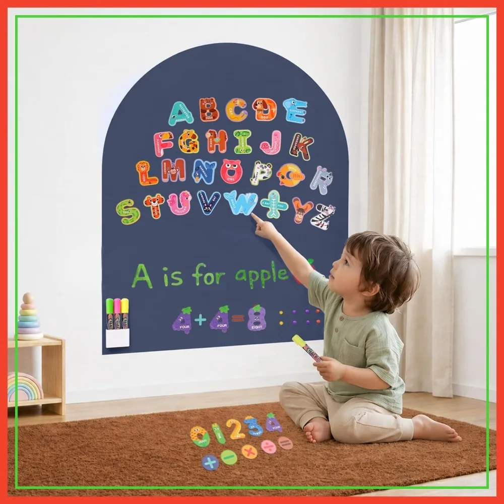 

39.4'' x 31.5'' Arch Magnetic Wall Decal | Peel & Stick Chalkboard | Magnet Board for Play