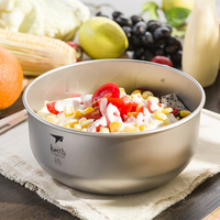 Keith Titanium Bowl Camping Salad Tableware Large Soup Bowls Food Container Outdoor Hiking Travel Picnic Cookware Bowl 1.8L