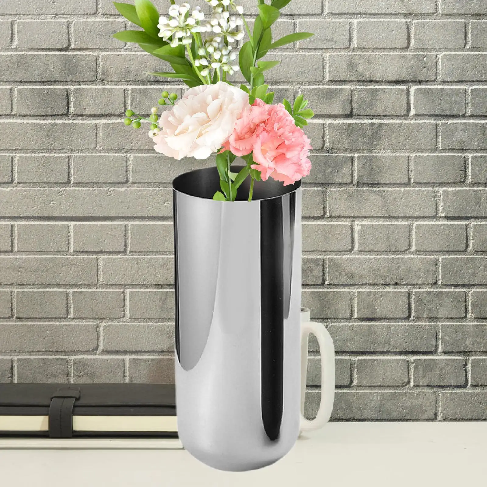 

Stainless Steel Vase Tabletop Centerpieces Floral Arrangement Decorative Vase for Home Living Room Office Shelf Dining Room