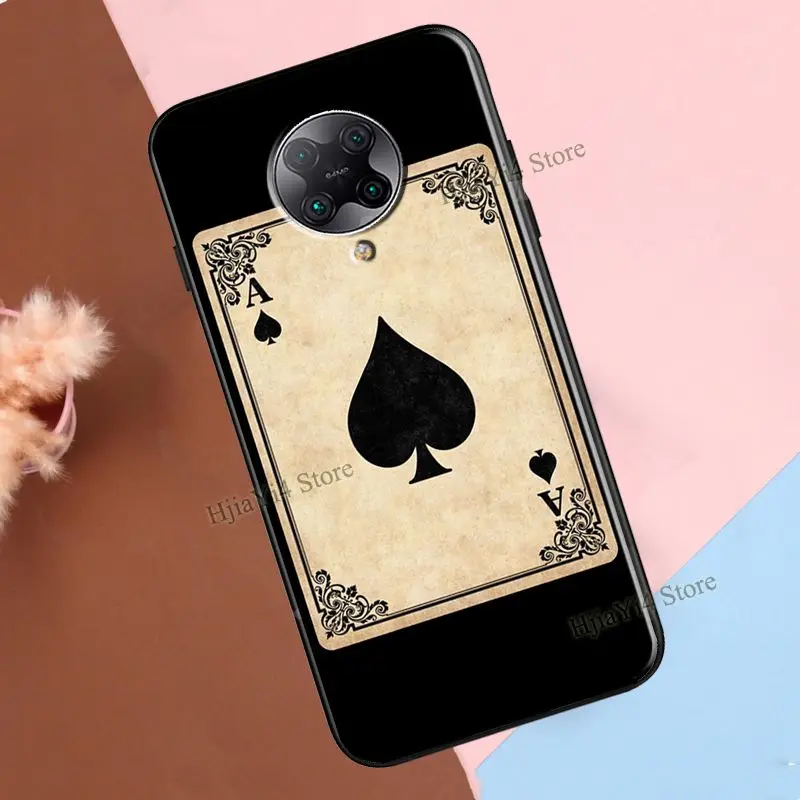 Ace of spades Poker Card Cover For POCO F3 X3 GT F1 F2 M3 M4 X4 NFC X3 Pro Case For Xiaomi 12 10T 11T Pro Mi 11 Lite