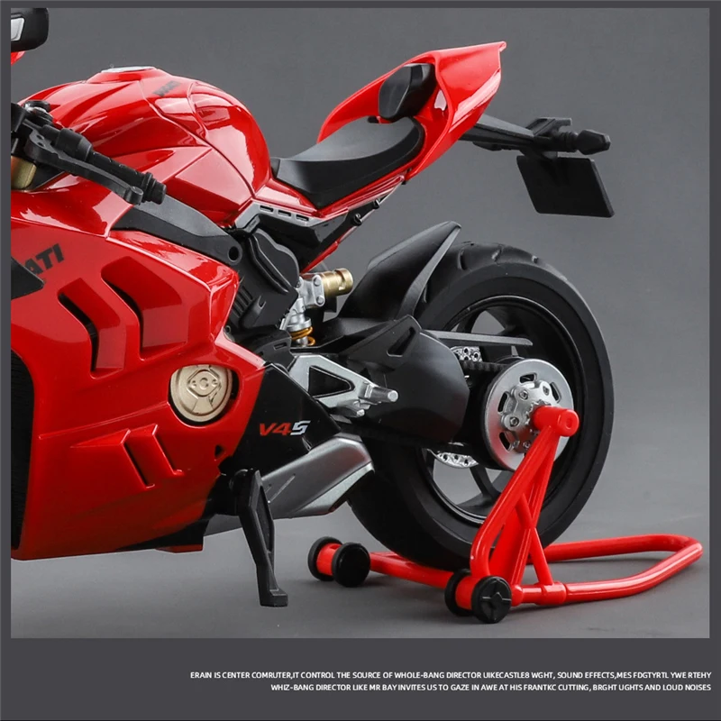 1/9 Panigale V4S Alloy Racing Motorcycle Diecasts Metal Street Sports Motorcycle Model Simulation With Light Childrens Toys Gift