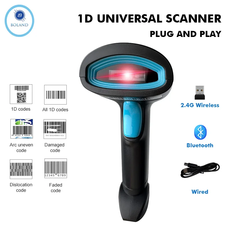 

Boland U11 1D Barcode Scanner Book Scanner Wired Barcode Reader For Supermarket Cashier&Warehouse Management