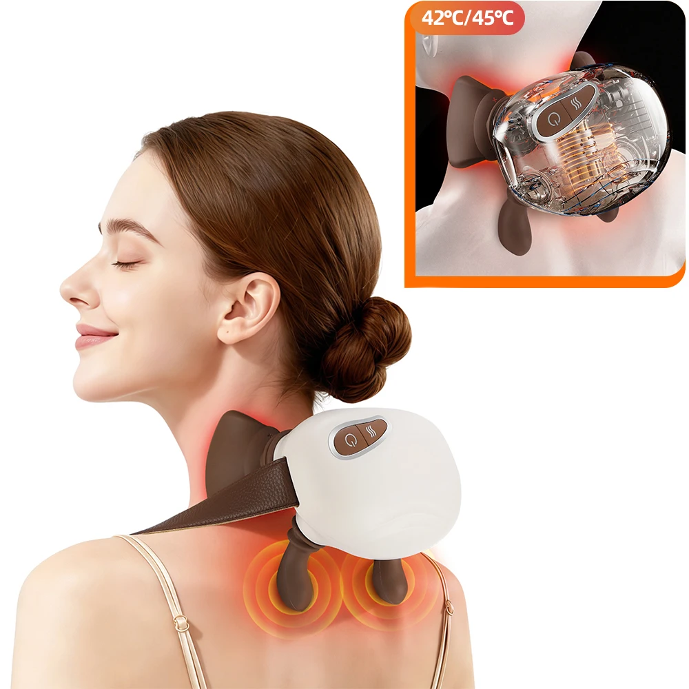 

Bionic Neck Shoulder Massager 3 Levels Modes Electric Kneading Muscles Massage Pillow Neck Waist Leg Body Heated Back Massagers