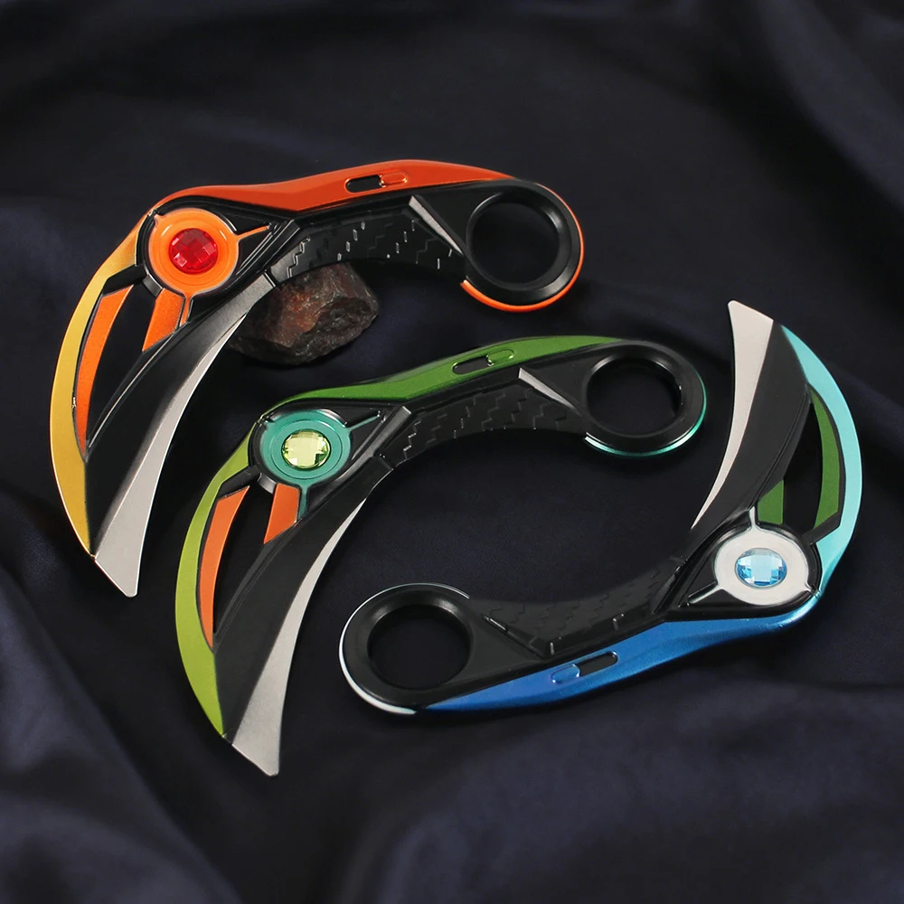 16 سنتيمتر VALORANT لعبة Karambit الشكل محيط المعادن الحرفية نموذج الدعائم سطح المكتب الديكور الحلي هدايا عيد الميلاد اللعب