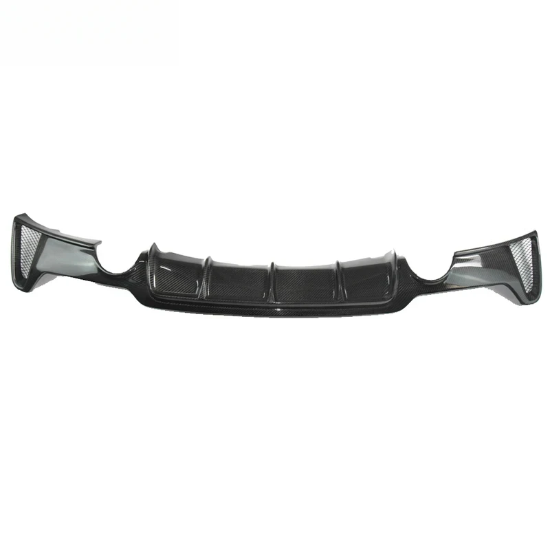 Carbon Fiber Dual Exhaust Tips Rear Bumper Diffuser